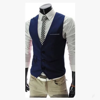 2025 New Arrival Dress Vests for Men Slim Fit Mens Suit Vest Male Waistcoat Gilet Homme Casual Sleeveless Formal Business Jacket
