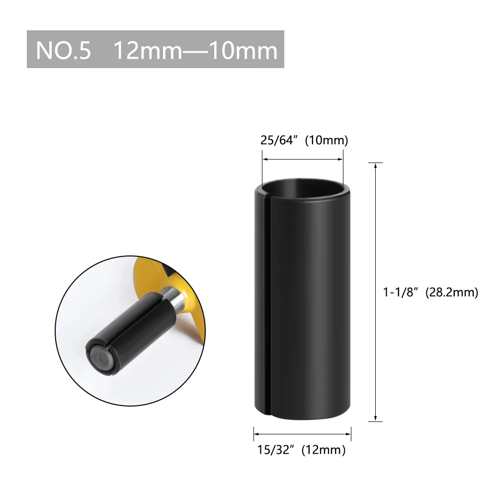 LA VIE 1Pc CNC Router Bit High Precision Adapter Collet Milling Cutter Tool Adapters Holder 6Mm 6.35Mm 8Mm 10Mm 12Mm 12.7Mm 4001