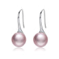 925 Sterling Silver Elegant round Pure Love Pearl Drop Earrings for Women Jewelry Brincos White ,Black Purple Pink SCE037