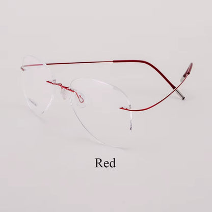 Titanium Rimless Fashion Designer Eyeglasses Optical Glasses Frame Men and Women Eyewear Lightweight Flexible Spectacle