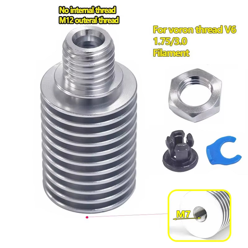 V6 Cooling Tube All Metal J-Head Hotend Block Head Extruder for 1.75Mm 3.0Mm Long or Short Distance 3D Printer Part Wholesale