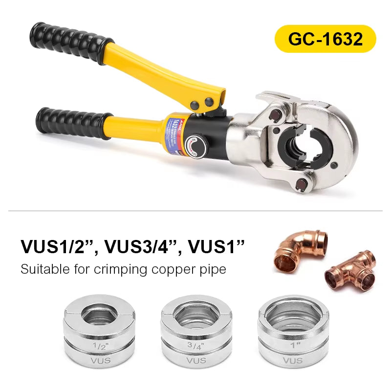 Europe Warehouse Hydraulic Pex Pipe Crimping Tools for Pex,Stainless Steel and Copper Pipe with TH,U,V,M,VAU Jaws