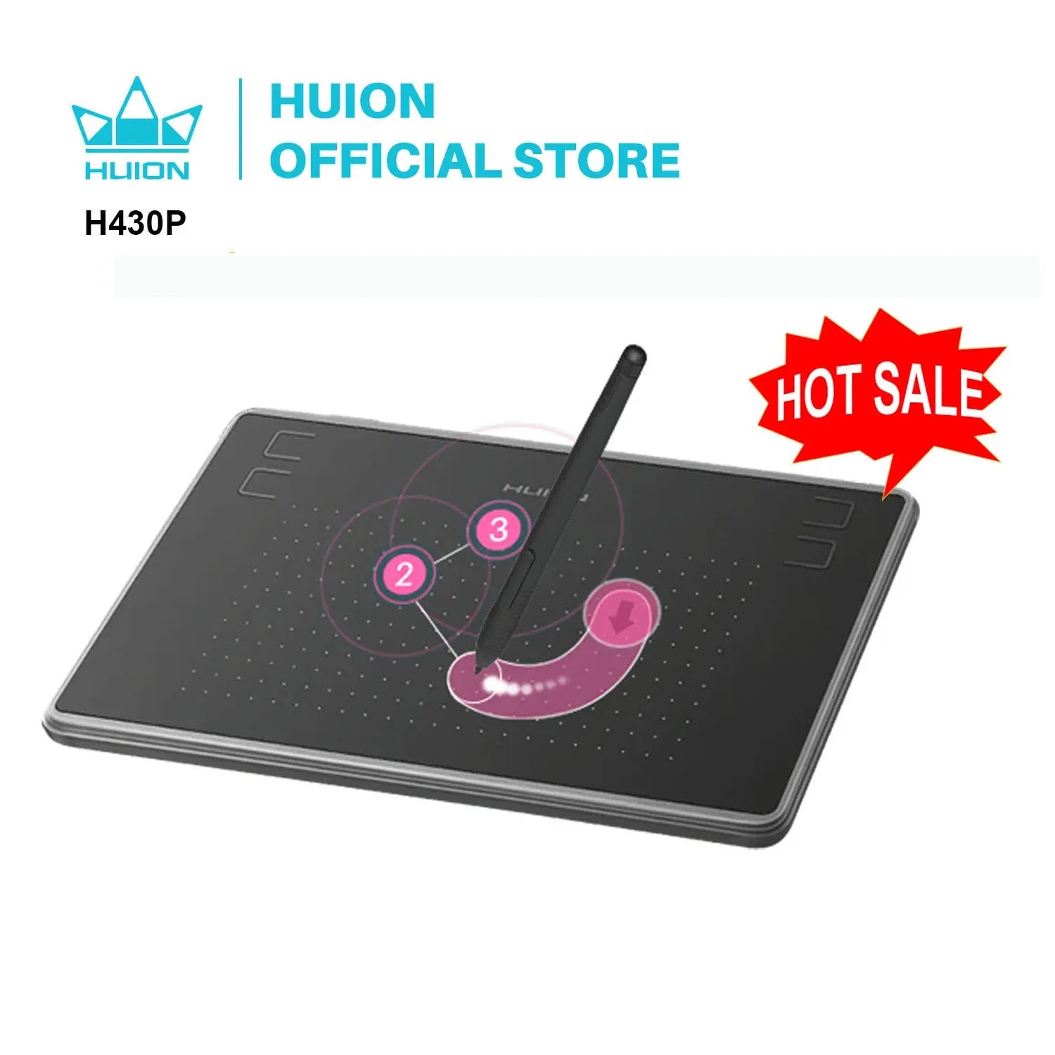 H430P Digital Tablets Micro USB Signature Graphics Drawing Pen Tablet OSU Game Battery-Free Tablet Android Mac Windows