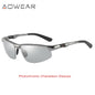 Photochromic Sunglasses Men Polarized Day Night Driving Glasses High Quality Aluminium Rimless Chameleon Eyewear Gafas