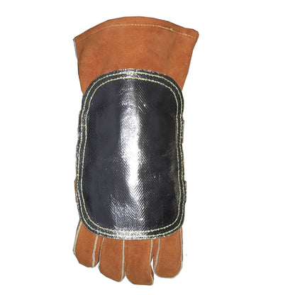 Welding Gloves' Cover High Heat Protection Aluminized & Cowhide Leather anti Flame Stitching Welder Pad