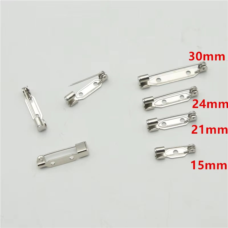 10Pcs 2.4Cm Length High Quality Safety Pin Brooch Base Back Bar Badge Holder Brooch Pins DIY Jewelry Finding