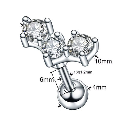 1PC Steel Ear Tragus Cartilage Piercing Crystal Flower Conch Lobe Earrings Barbell Piercing Orelha Ear Stud Helix Sexy Jewelry