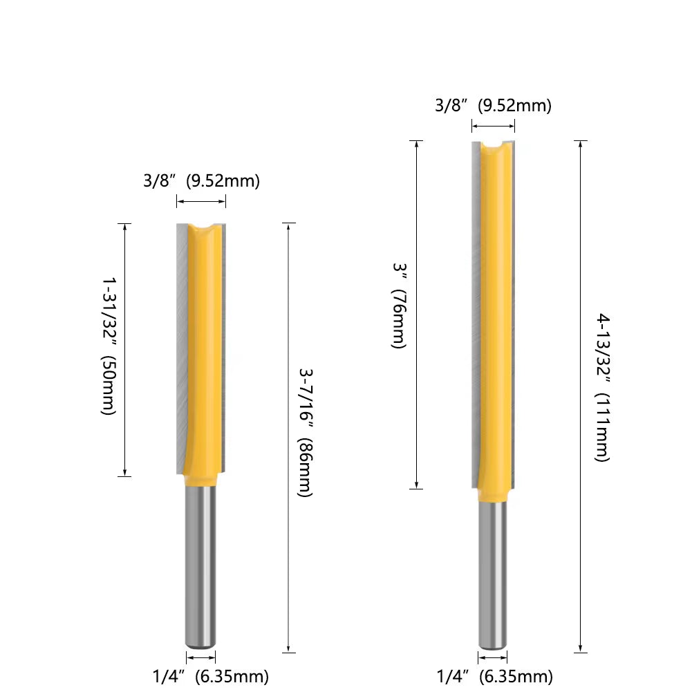 Router Bit 1/4 Shank Extension Long Straight Trimming Knife CNC Bit Milling Cutters for Wood Edge Cutting MC01002