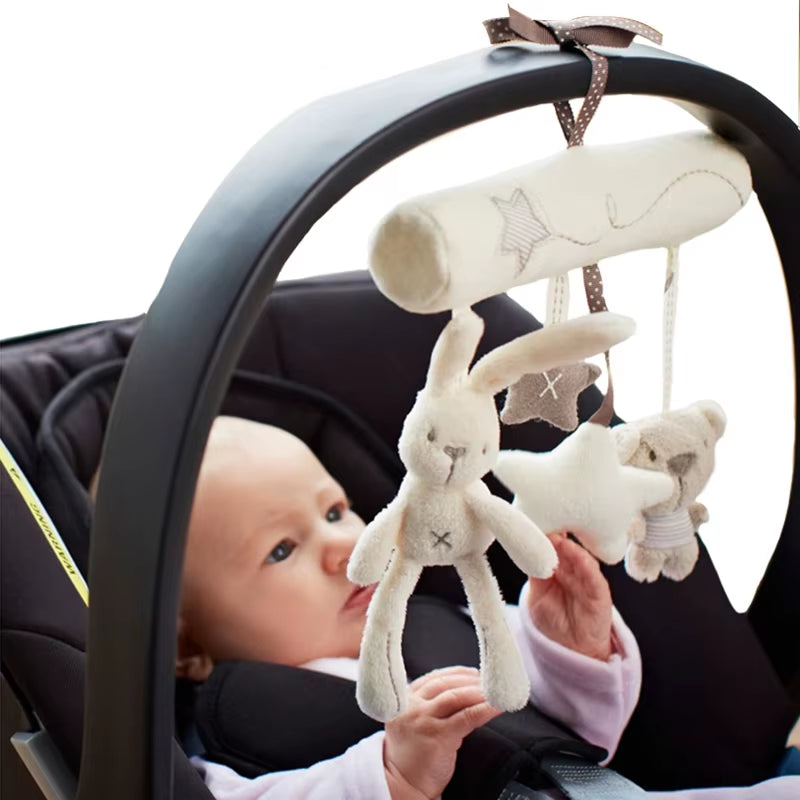 Baby Crib Rattles Plush Toys Soft Rabbit Rattles Pram Rattle Toys Hanging Rattle for Stroller Newborn Bed Pendant Bell Toy