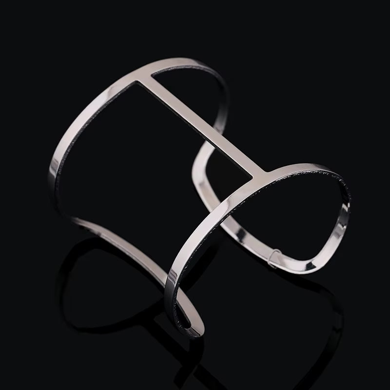 Bijoux Gypsy Fashion Gold Silver Plated Punk Hip Hop Cuff Wide Men Bangles Arm Bracelet for Women Bracelets & Bangles