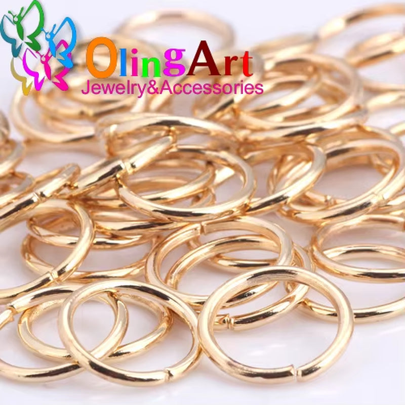 KC Gold Jump Ring 6Mm/9Mm/10Mm/12Mm Link Loop Mixed Size DIY Jewelry Making Connector Wire Diameter 1.0MM