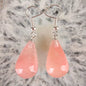 13X22MM Obsidian Clear Quartz Lapis Lazuli Rose Pink Quartz Opal Obsidian Drop Cone Bead Hook Dangle Earrings 1Pair