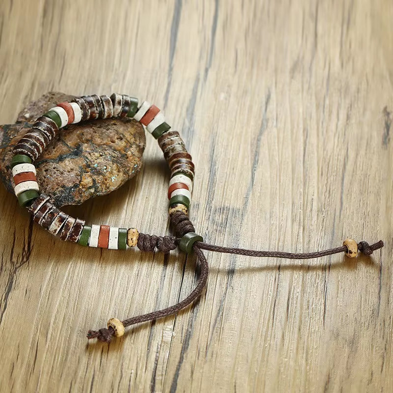 Holiday Natural Stone Beaded Bracelets for Men Women Adjustable Length Multi Color Beads Casual Male Jewelry Rope Pulseira