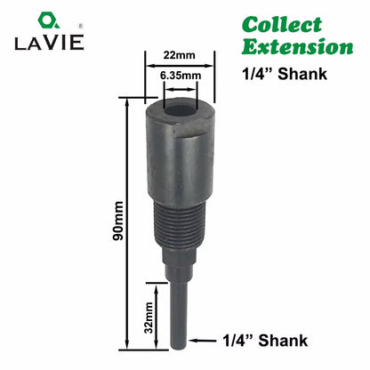 1 Pc 1/4" 8Mm 12Mm 1/2" Shank Router Bit Extension Rod Collet Engraving Machine Extension Milling Cutter for Wood MC04003