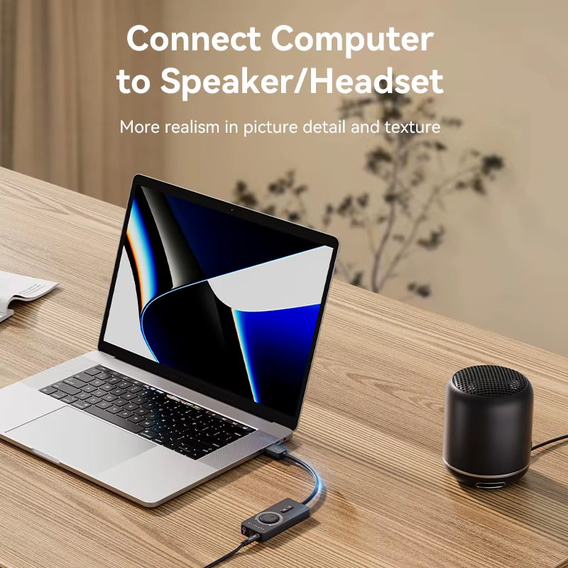 USB External Sound Card USB to 3.5Mm Audio Adapter USB to Earphone Microphone for Macbook Computer Laptop PS4 Sound Card