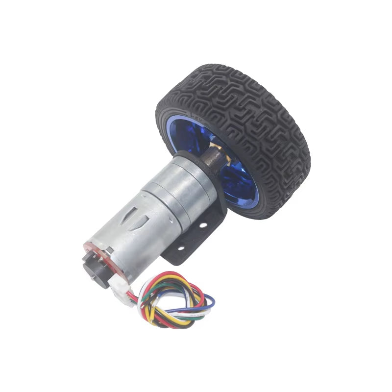 Diy Arduino Geared Motors 6V 12V 24V DC Gear Motor with Encoder and 65Mm Wheel Coupling Kit for Robot Smart Car Gearmotors