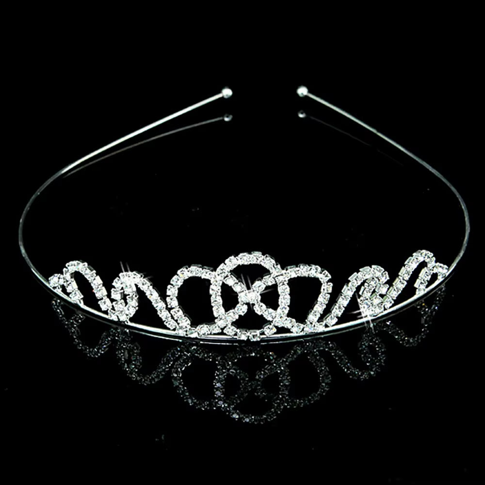 Princess Crystal Tiaras and Crowns Headband Kid Girls Love Bridal Prom Crown Wedding Party Accessiories Hair Jewelry