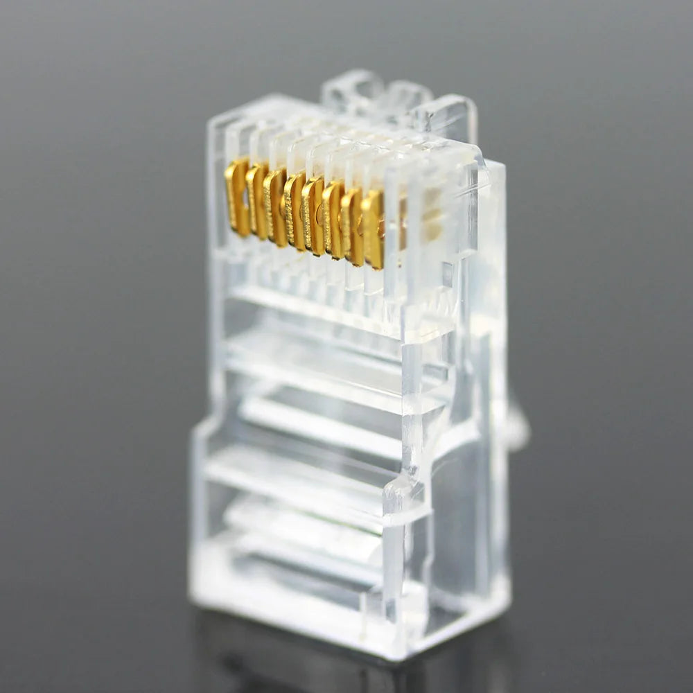20/50/100PCS RJ45 Ethernet Cables Module Plug Network Connector RJ-45 Crystal Heads Cat5 Cat5E Gold Plated Network Cable