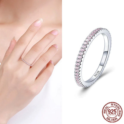 Hot Sale 100% 925 Sterling Silver Styles Stackable Ring Party Finger Wedding Rings for Women Original Fashion Jewelry Gift