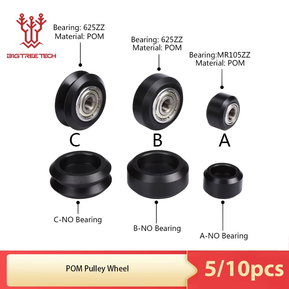 5/10Pcs CNC Openbuilds Wheels Plastic POM Pulley Wheel Passive round Wheel & V-Type for V-Slot C-Beam 3D Printer Parts
