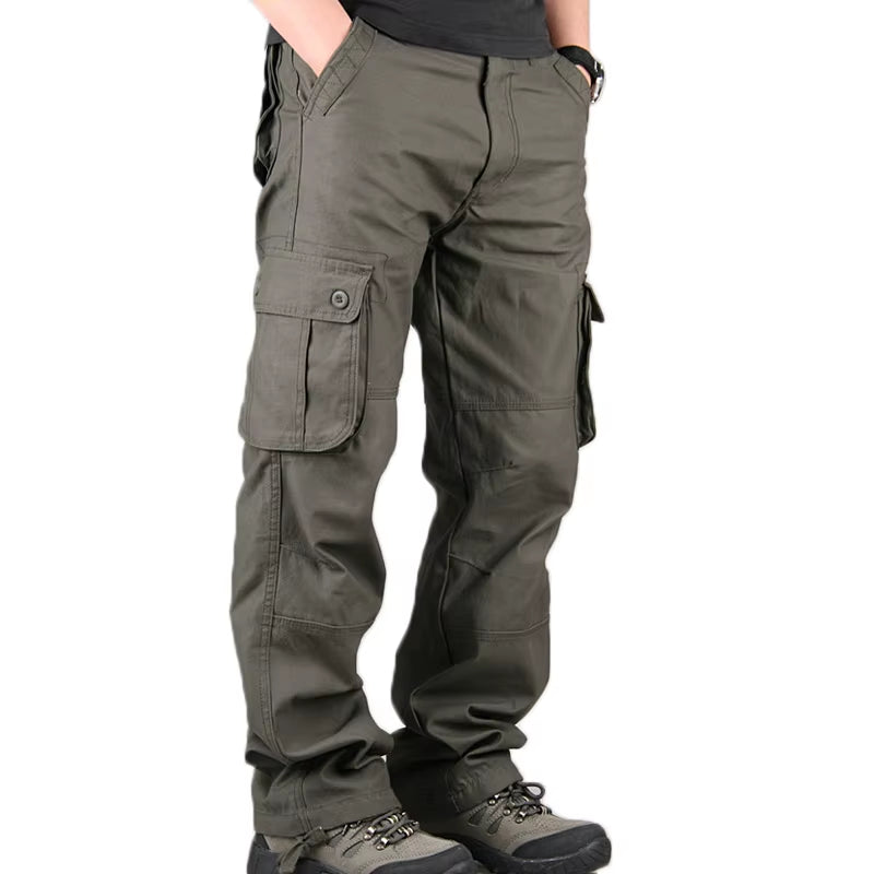 Men'S Cargo Pants Mens Casual Multi Pockets Sports Large Size 44 Tactical Pants Men Outwear Straight Loose Fashion Long Trousers