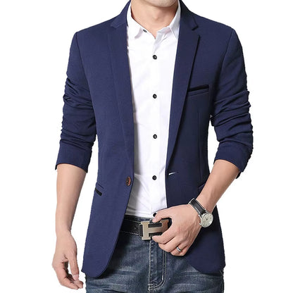 Classic Men'S Blazers 5XL Autumn Spring Korean Style Slim Suit Jacket Men Blazer Masculino Clothing Vetement Homme A3F1415