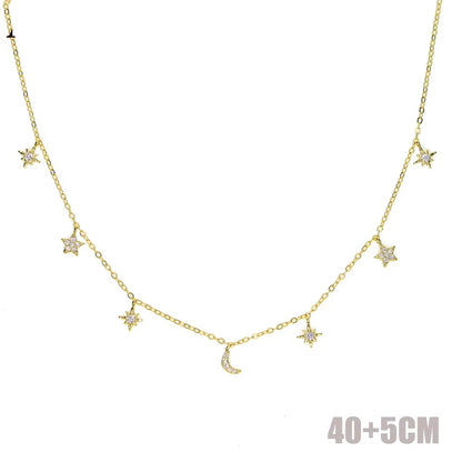 925 Sterling Silver Clear CZ Station Multi Charm Choker Fashion Delicate Dainty Disco Dots Drip Drop Pendant Necklace for Women