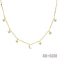 925 Sterling Silver Clear CZ Station Multi Charm Choker Fashion Delicate Dainty Disco Dots Drip Drop Pendant Necklace for Women