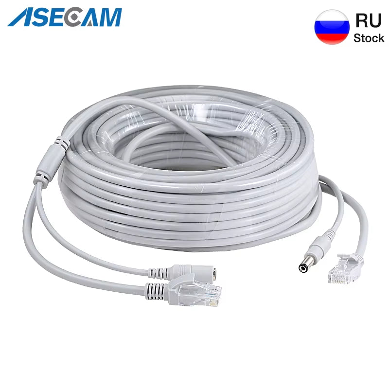 CCTV RJ45 Cable Ethernet Surveillance Camera DC Power Cat5 Internet Network LAN Cord POE IP Camera Wifi Connection