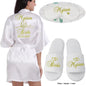 Customized Logo Wedding Date Name Bathrobe Faux Silk Bridal Robe Bride Bridesmaid Wedding Robes Woman Bachelorette Preparewear