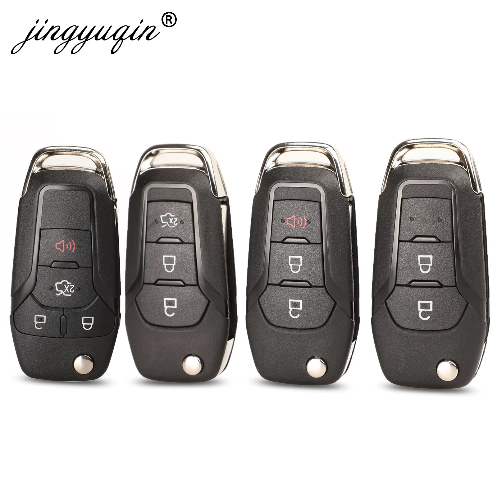 2/3/4 Button Flip Folding Car Key Shell Case for Ford Focus Fusion Mk2 Mk7 Explorer Ranger Uncut Blank HU101 Blade