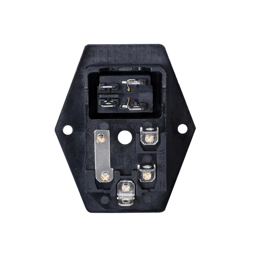 3D Printer Parts 10A 250V Power Switch AC Power Outlet with Red Triple Rocker Switch Fused Module Plug for 3D Printer
