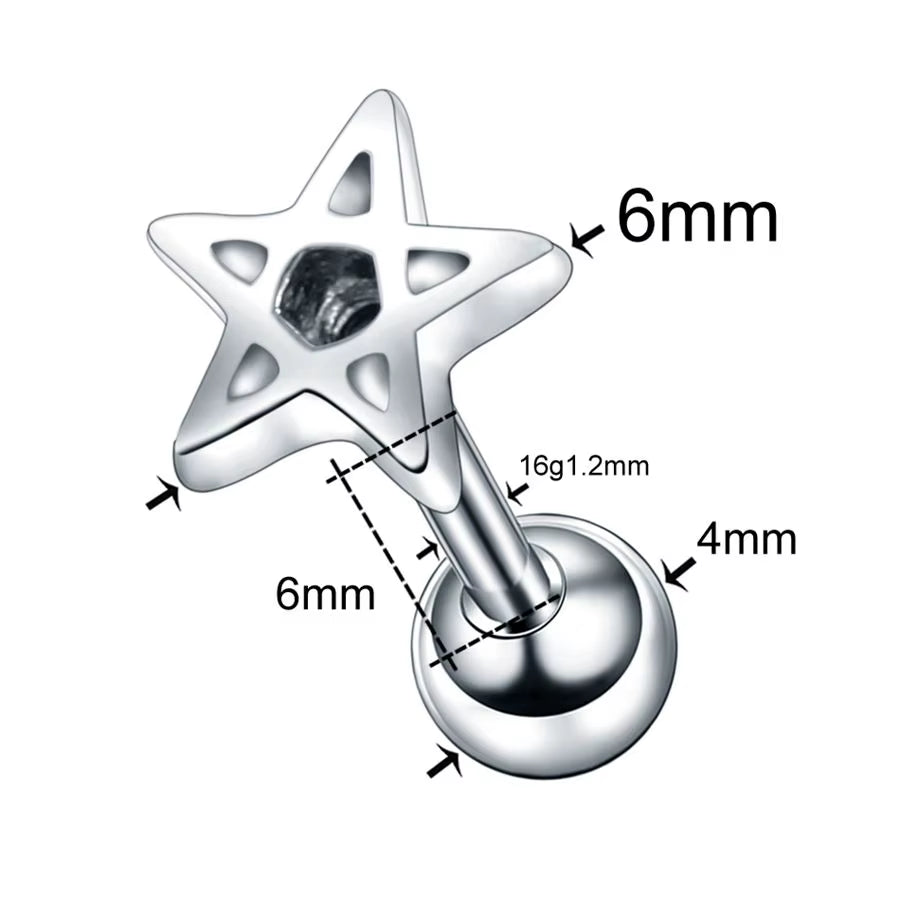 1PC Steel Ear Tragus Cartilage Piercing Crystal Flower Conch Lobe Earrings Barbell Piercing Orelha Ear Stud Helix Sexy Jewelry