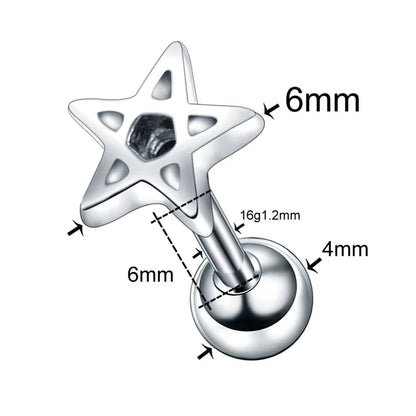 1PC Steel Ear Tragus Cartilage Piercing Crystal Flower Conch Lobe Earrings Barbell Piercing Orelha Ear Stud Helix Sexy Jewelry
