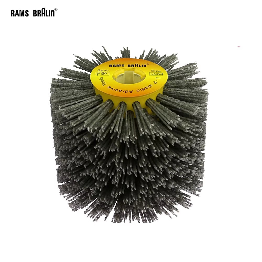 1 Pcs 120X100X19Mm Nylon Abrasive Wire Drum Polishing Wheel Electric Brush for Woodworking Metalworking