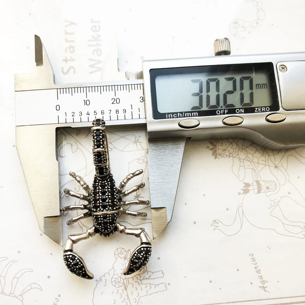 Pendant Scorpion Black,Brand New Fashion Jewelry Europe 925 Sterling Silver Accessories Gift for Woman Rebel Men