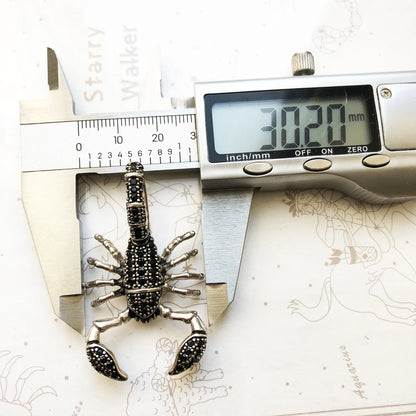 Pendant Scorpion Black,Brand New Fashion Jewelry Europe 925 Sterling Silver Accessories Gift for Woman Rebel Men