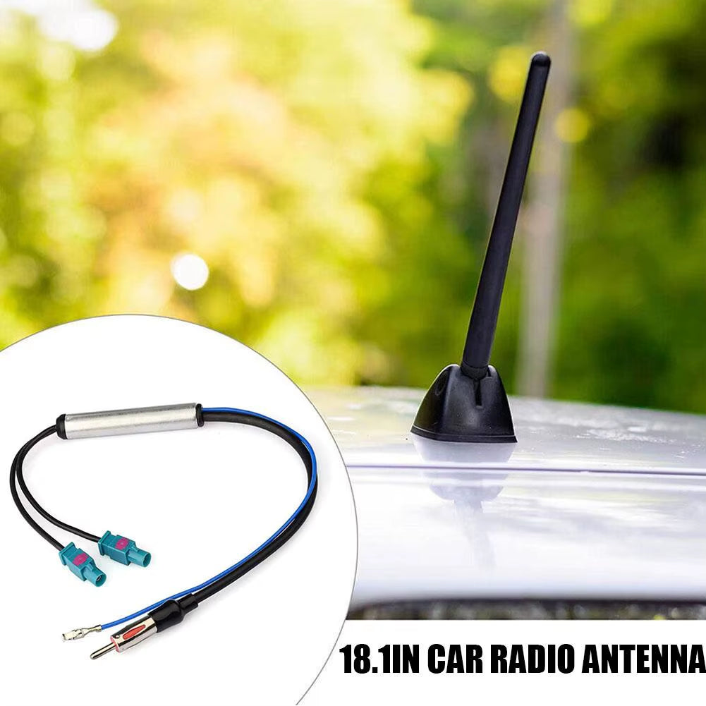 18.1 Inch Car Special Radio Antenna AM/FM Audio Radio Signal Amplifier Dual Fakra RF Radio Antenna Aerial Adapter for AUDI Adapt