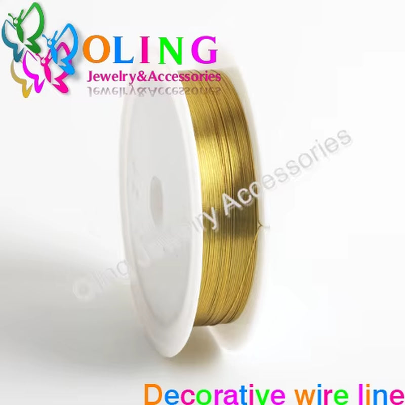 0.4MM 12M/Roll Wire Line Mixed Multicolor Plated Beaded Crafts DIY Choker Bracelet Necklace Jewelry Making