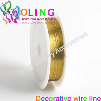 0.4MM 12M/Roll Wire Line Mixed Multicolor Plated Beaded Crafts DIY Choker Bracelet Necklace Jewelry Making