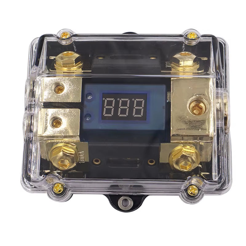 Car Fork Bolt Audio Transparent Fuse Holder Insurance Inner Container Insurance Box with Digital Display Insurance Either