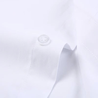 Men'S Classic Long Sleeve Standard-Fit Dress Shirts Formal Business Social Simple Basic Design White Work Office Casual Shirt