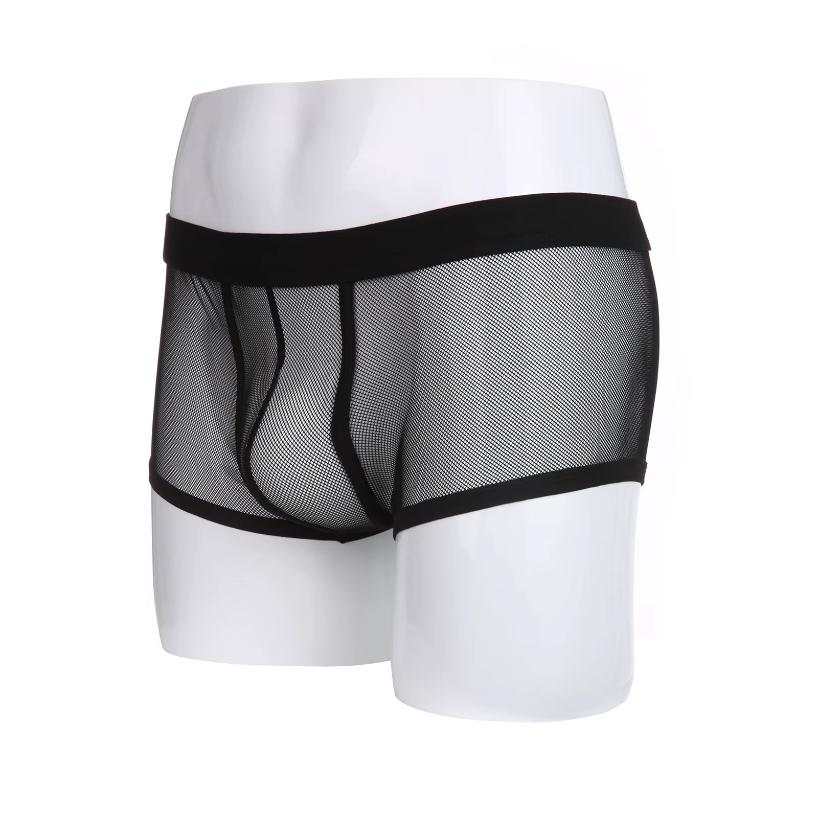 Mesh Boxers Men Transparent Underwear Man Cueca Sexy Boxer Shorts Hollow Lingerie Underpants Panties Trunks
