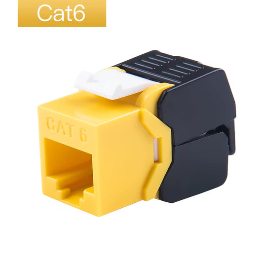 Gigabit Ethernet RJ45 CAT6 Colorful Keystone Jacks Toolless Type Network Modules Tool-Free Connection 7 Colors for Optional