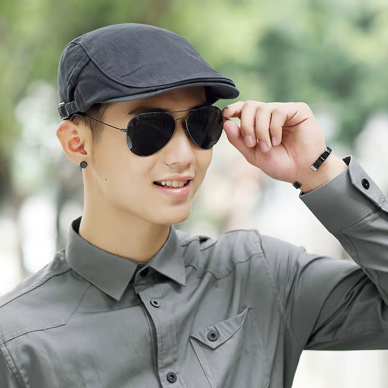 55-59Cm 60-63Cm Male Summer plus Size Newsboy Caps Men Casual Ivy Hat Pure Cotton Flat Peaked Cap Women Big Size Beret Hats