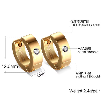 Cute Hoop Earrings for Women Men Stainless Steel Ear Cuff Brincos Huggie Jewelry