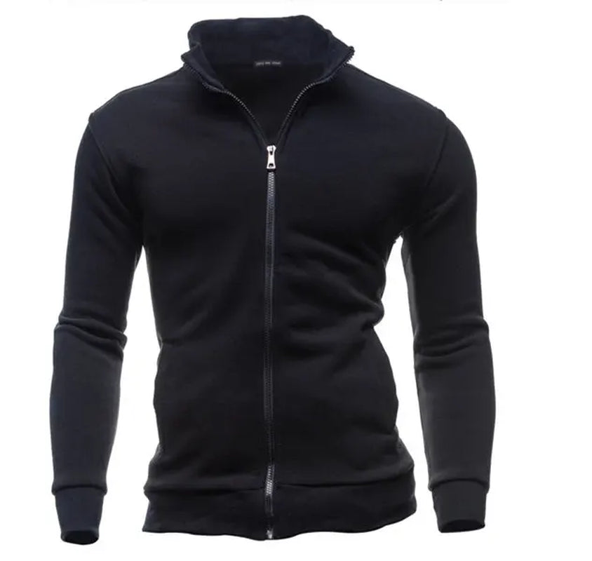 2025 Brand New Men'S No Hoodies Sweatshirts Zipper Stand Collar Men Sweatshirts for Male No Hooded Sweatshirt Man Pullover