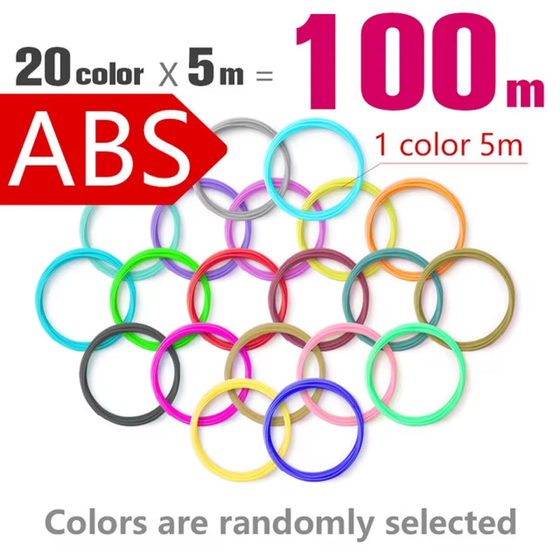 Filament 1.75Mm for 3D Pen 20/ 30 Colors Brilliant Color Filament ABS / PLA/ PCL No Smell Safety Plastic 3D Print Pen Filament