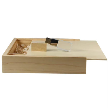 (1 PCS Free LOGO) Photo Unique Album Walnut Wood Usb+Box Pendrive USB Flash Drive 8GB 16GB 32GB 64GB 128GB Photography