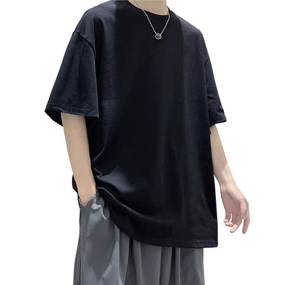 Oversized Summer Short Sleeve Men'S T Shirt New Fashion Solid Loose O-Neck T Shirts Mens Cotton Hip Hop Streetwear Top Tees 5XL
